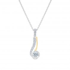 REEDS Exclusive Love's Path Two-Tone Diamond Pendant Necklace 3/8ctw