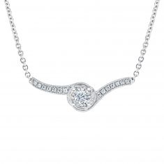 REEDS Exclusive Love's Path White Gold Diamond Bar Necklace 1/3ctw
