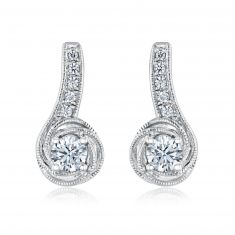 REEDS Exclusive Love's Path White Gold Diamond Earrings 1/2ctw