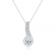 REEDS Exclusive Love's Path White Gold Diamond Pendant Necklace 1/2ctw