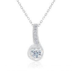 REEDS Exclusive Love's Path White Gold Diamond Pendant Necklace 1/4ctw