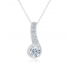 REEDS Exclusive Love's Path White Gold Diamond Pendant Necklace 1ctw