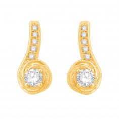 REEDS Exclusive Love's Path Yellow Gold Diamond Earrings 1/2ctw