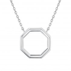 Sterling Silver Octagon Pendant Necklace