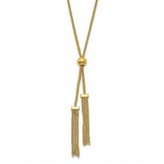 REEDS TRUE ITALY Yellow Gold Adjustable Tassel Necklace
