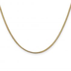 Yellow Gold Franco Chain Necklace | 1.1mm | 18 Inches