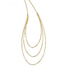 REEDS TRUE ITALY Yellow Gold Layered Three-Strand Chain Necklace