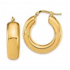 REEDS TRUE ITALY Yellow Gold Polished Wide Hoop Earrings, 25mm