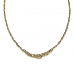 REEDS TRUE ITALY Yellow Gold Textured Fancy Link Necklace