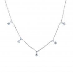 Roberto Coin Diamonds by the Inch 1 1/4ctw Diamond Five Station White Gold Necklace