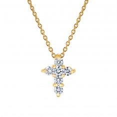Roberto Coin Tiny Treasures Diamond Baby Cross Necklace 1/5ctw