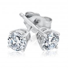1/2ctw Round Diamond Solitaire White Gold Stud Earrings | Classic