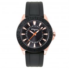 Salvatore Ferragamo Black Silicone Strap Watch | 43mm | SFMQ00322