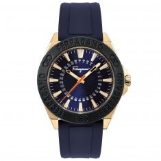 Salvatore Ferragamo Blue Silicone Strap Watch | 43mm | SFMQ00222