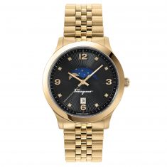 Salvatore Ferragamo Duo Moonphase and Diamond Accent Ion-Plated Yellow Gold Bracelet Watch | 40mm | SFMO00422