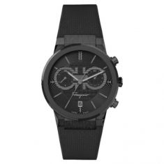 Salvatore Ferragamo Sapphire Chronograph Black Silicone Strap Watch | 41mm | SFME00621