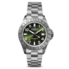 Shinola The Monster GMT Automatic Dark Olive Dial Stainless Steel and Strap Watch Set | 40mm | S0120250980