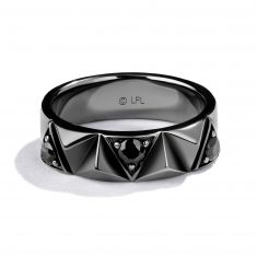 Star Wars™ Fine Jewelry Darth Vader Dark Armor 1/2ctw Treated Black Diamond Wedding Band | Balance of Power | Men's | Size 10