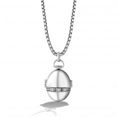 Star Wars™ Fine Jewelry Grogu Baby Yoda 1/5ctw Diamond Sterling Silver Locket Pendant Necklace | The Mandalorian
