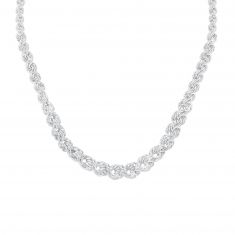 Sterling Silver Graduated Rosetta Link Chain Necklace