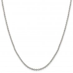 Sterling Silver Solid Diamond-Cut Cable Chain Necklace | 2.5mm
