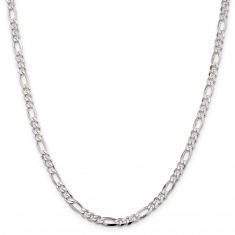 Sterling Silver Solid Figaro Chain Necklace | 4.5mm