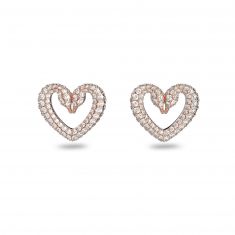 Swarovski Crystal Una Stud Earrings | White Crystal | Rose Gold-Tone Plated