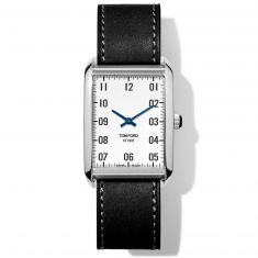 Tom Ford Large 001 Stainless Steel Case with Black Leather Strap Watch | 30x44mm | TF0120187632