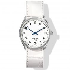 Tom Ford Medium 002 Stainless Steel Case with White Alligator Strap Watch | 38mm | TF0120213940