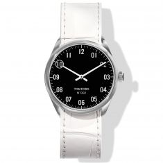 Tom Ford Medium 002 Stainless Steel Case with White Alligator Strap Watch | 38mm | TF0120213941