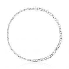 TOUS Calin Sterling Silver Round Rings Choker Necklace