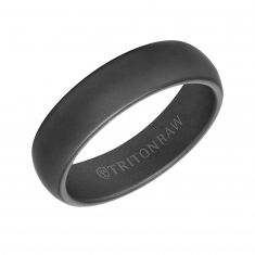 TRITON Raw Black DLC Tungsten Carbide Comfort Fit Band, 6mm
