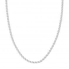 White Gold Hollow Rolo Chain Necklace | 3.8mm