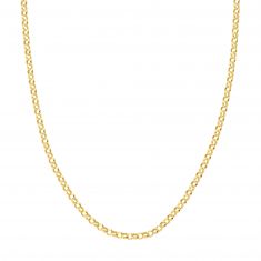 Yellow Gold Hollow Rolo Chain Necklace | 3.8mm