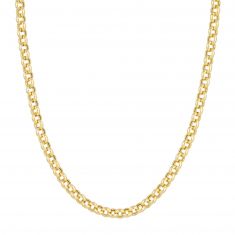 Yellow Gold Hollow Rolo Chain Necklace | 6.5mm