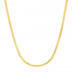 Yellow Gold Solid Herringbone Chain Necklace | 5.1mm
