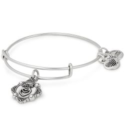 Alex And Ani Cat Mom Charm Bangle Bracelet Shiny Silver Finish