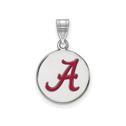 Solid 925 Sterling Silver with Gold-Toned Syracuse University Medium Enamel Disc Pendant