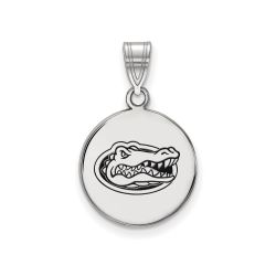 Solid 925 Sterling Silver with Gold-Toned Syracuse University Medium Enamel Disc Pendant