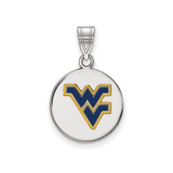 Solid 925 Sterling Silver with Gold-Toned Syracuse University Medium Enamel Disc Pendant
