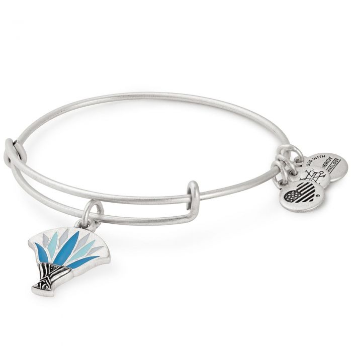 Sterling Silver Rembrandt Cross Charm Expandable Wire Sweet Bangle