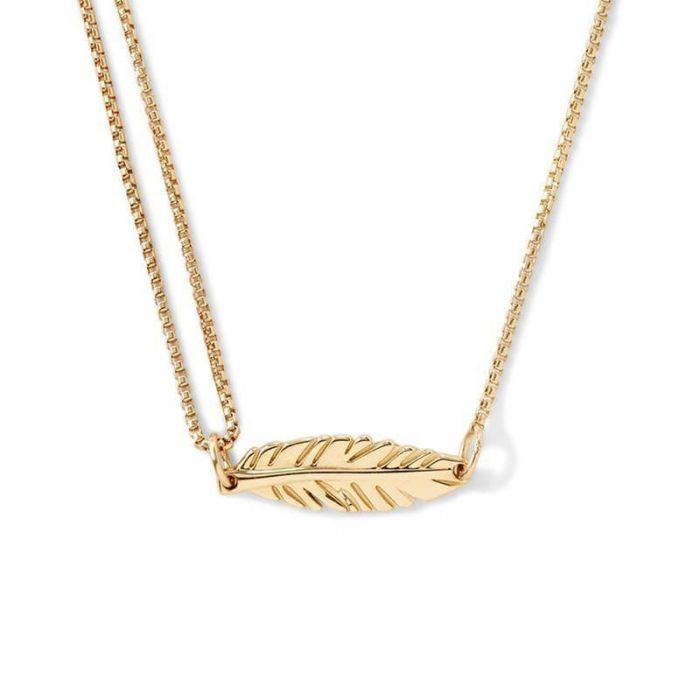 Alex and Ani Feather Pull Chain Necklace Gold Plated REEDS Jewelers