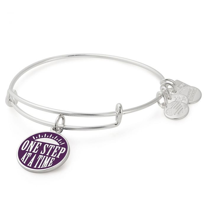 Alex And Ani One Step At A Time Charm Bangle In Shiny Silver Finish The Herren Project Reeds Jewelers