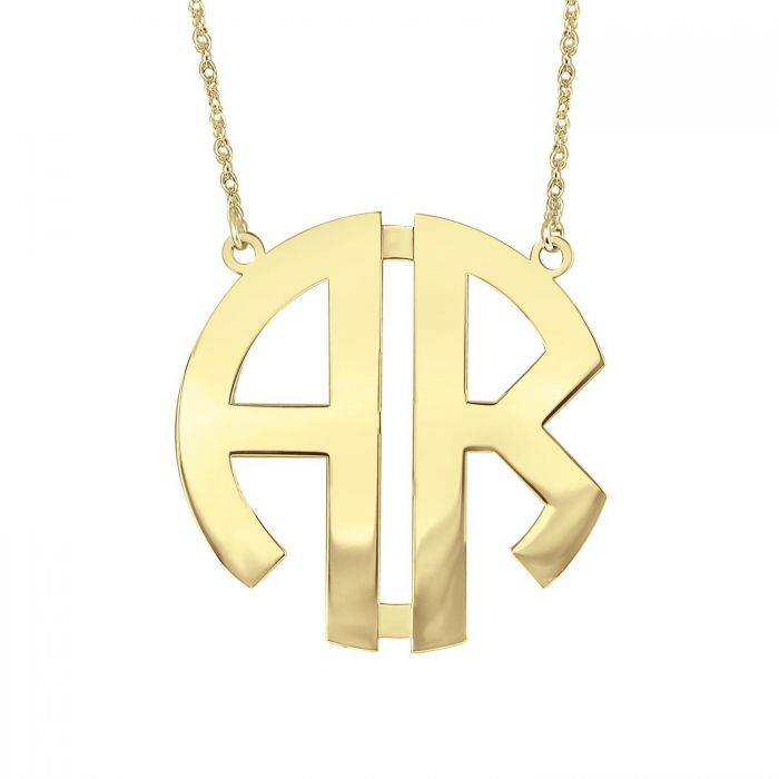Alison and Ivy Large Block Monogram Necklace (40mm) | REEDS Jewelers