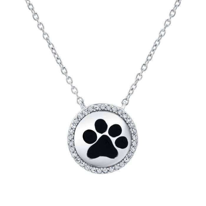 Aspca Tendervoices Diamond Halo Paw Print Pendant 1 8ctw Reeds