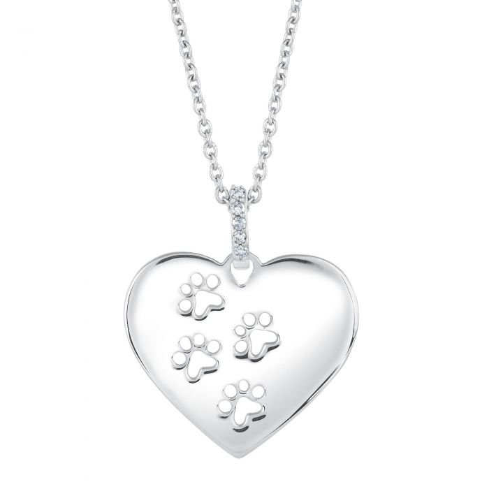 Fb Jewels 925 Sterling Silver Heart U Backa Protect Paw Necklace Necklaces Men