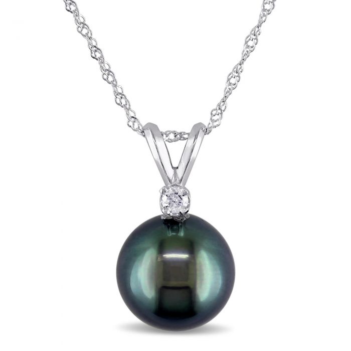 Cultured Black Tahitian Pearl Drop Pendant REEDS Jewelers