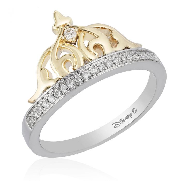 Enchanted Disney Fine Jewelry Jasmine #39 s Diamond Tiara Ring 1/10ctw