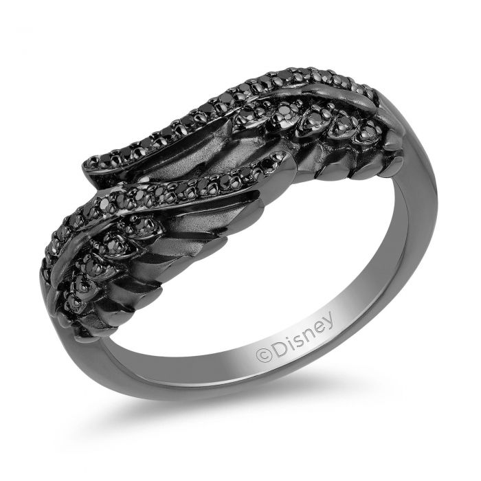 Diamond /& Amethyst Ring Set In Sterling Silver Diamond Wings Design