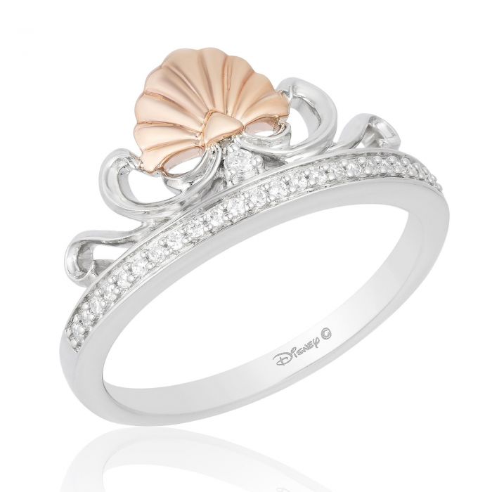 Enchanted Disney Vault Ariel Diamond Princess Tiara Ring 1/10ctw Size